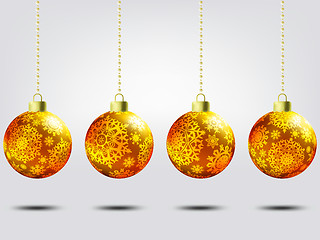 Image showing Christmas balls over elegant background. EPS 8