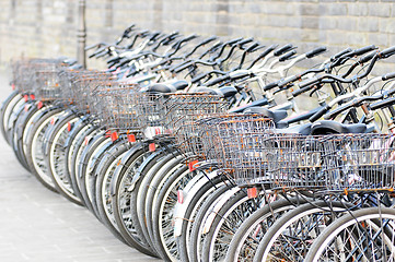 Image showing Parked bikes