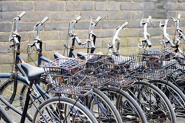 Image showing Parked bikes
