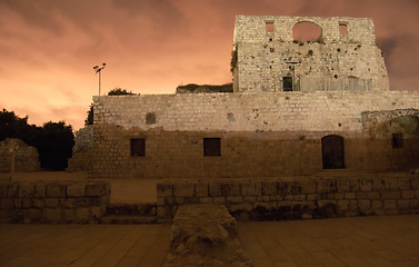 Image showing Crusaders castle ruins in Galilee