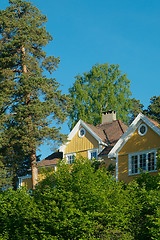 Image showing Yellow house in the forest