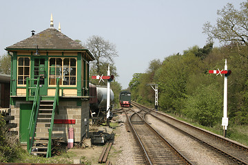 Image showing signal box and train tracks