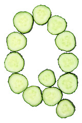 Image showing Vegetable Alphabet of chopped cucumber  - letter Q