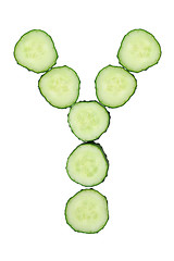 Image showing Vegetable Alphabet of chopped cucumber  - letter Y