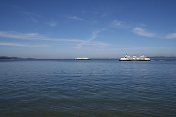 Image showing Passing Ferries