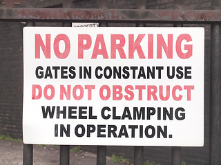 Image showing No parking sign