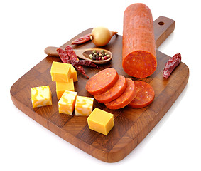 Image showing Pepperoni Salami and cheese