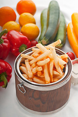 Image showing fresh french fries on a bucket