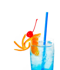 Image showing blue long drink cocktail