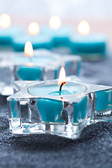 Image showing Blue candles