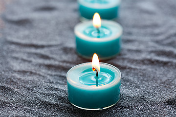 Image showing Blue candles