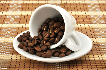 Image showing cup with coffee beans