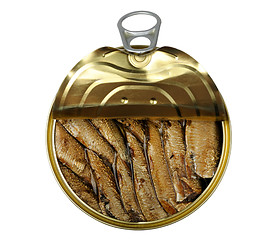 Image showing semi open a tin of sprats