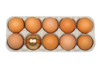 Image showing eggs, golden egg