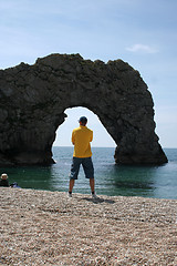 Image showing Man at Durdle Dor