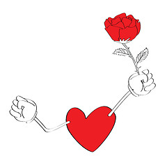 Image showing valentine heart cartoons