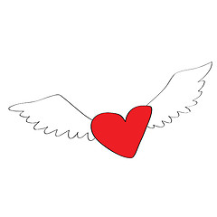 Image showing angel heart cartoon