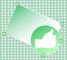 Image showing Green OK hand sign blank vector card