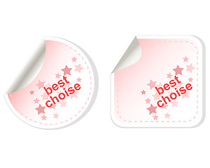 Image showing Best choice ligth red vector stickers