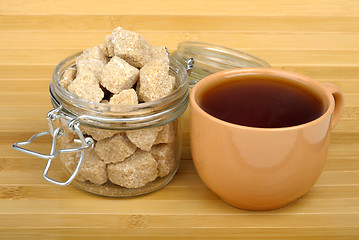 Image showing tea and cane sugar
