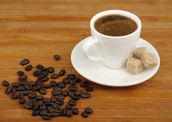 Image showing coffee, sugar cane and coffee beans