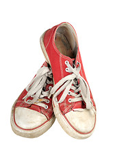 Image showing old red sneakers