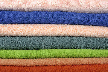 Image showing pile of colorful towels