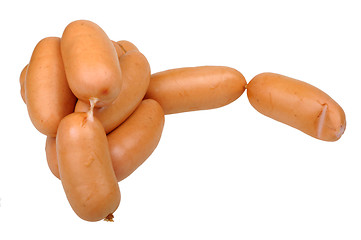 Image showing many sausages isolated on a white background