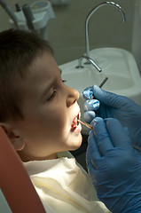 Image showing Child in a dentist's chair