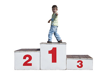 Image showing Boy on the podium