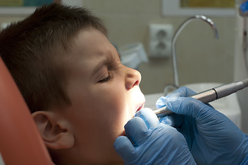 Image showing Child in a dentist's chair