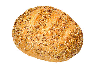 Image showing bread with sesame seeds and flax