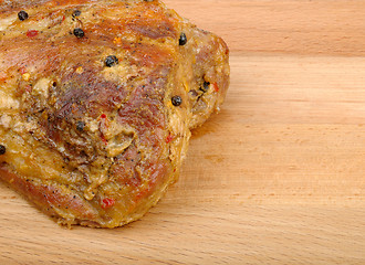 Image showing roasted piece of meat with spices
