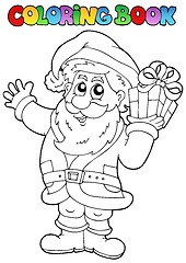 Image showing Coloring book Santa Claus topic 1