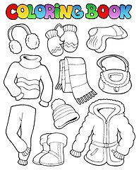 Image showing Coloring book winter apparel 1