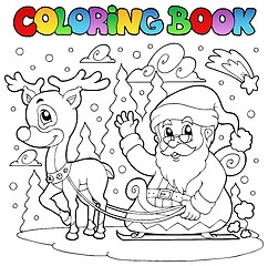 Image showing Coloring book Santa Claus theme 4