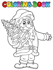 Image showing Coloring book Santa Claus topic 2