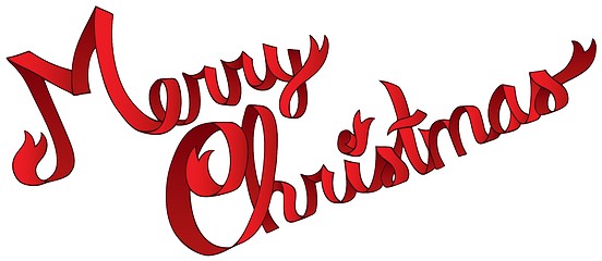 Image showing Merry Christmas ribbon sign