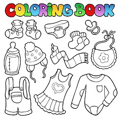 Image showing Coloring book baby clothes