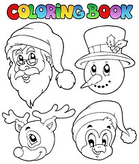 Image showing Coloring book Christmas topic 8