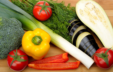 Image showing vegetables on a cutting board