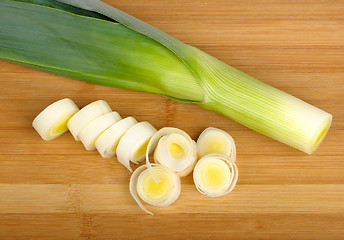 Image showing sliced leeks