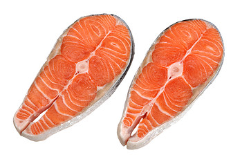 Image showing two salmon steaks