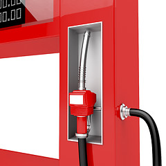 Image showing Red fuel pump nozzle