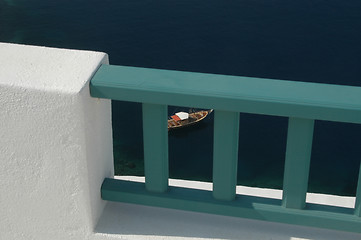 Image showing  boat through railing