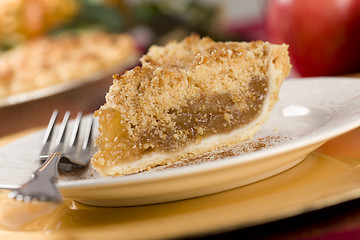 Image showing Apple Pie Slice with Crumb Topping