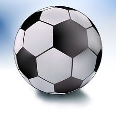 Image showing Single soccer ball on white and sky. EPS 8