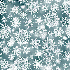 Image showing Blue christmas background with snowflake. EPS 8