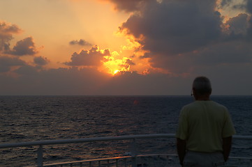 Image showing Mediterranean sea sunset