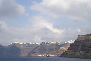 Image showing Aegean sea, Santorini island